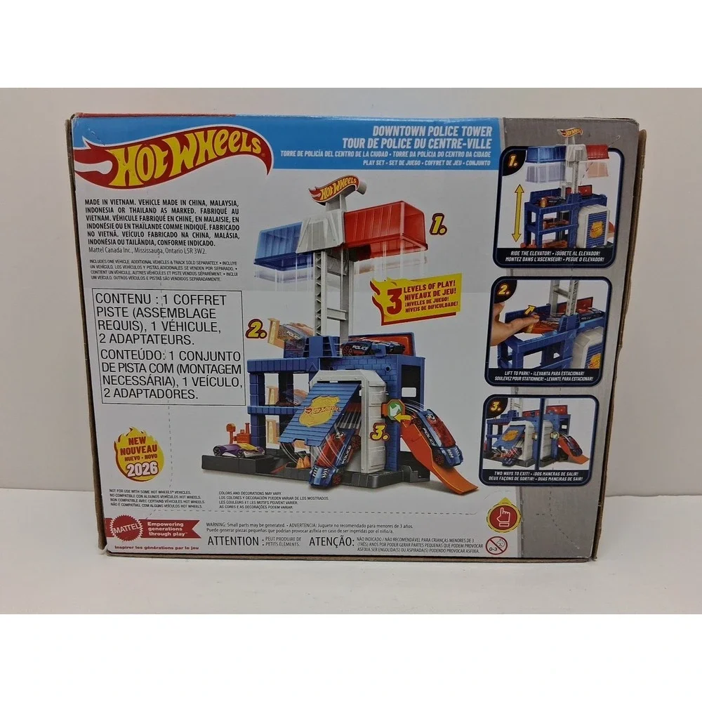Hot Wheels City Speed Snap Track Downtown Police Tower 2026 NEW 3+